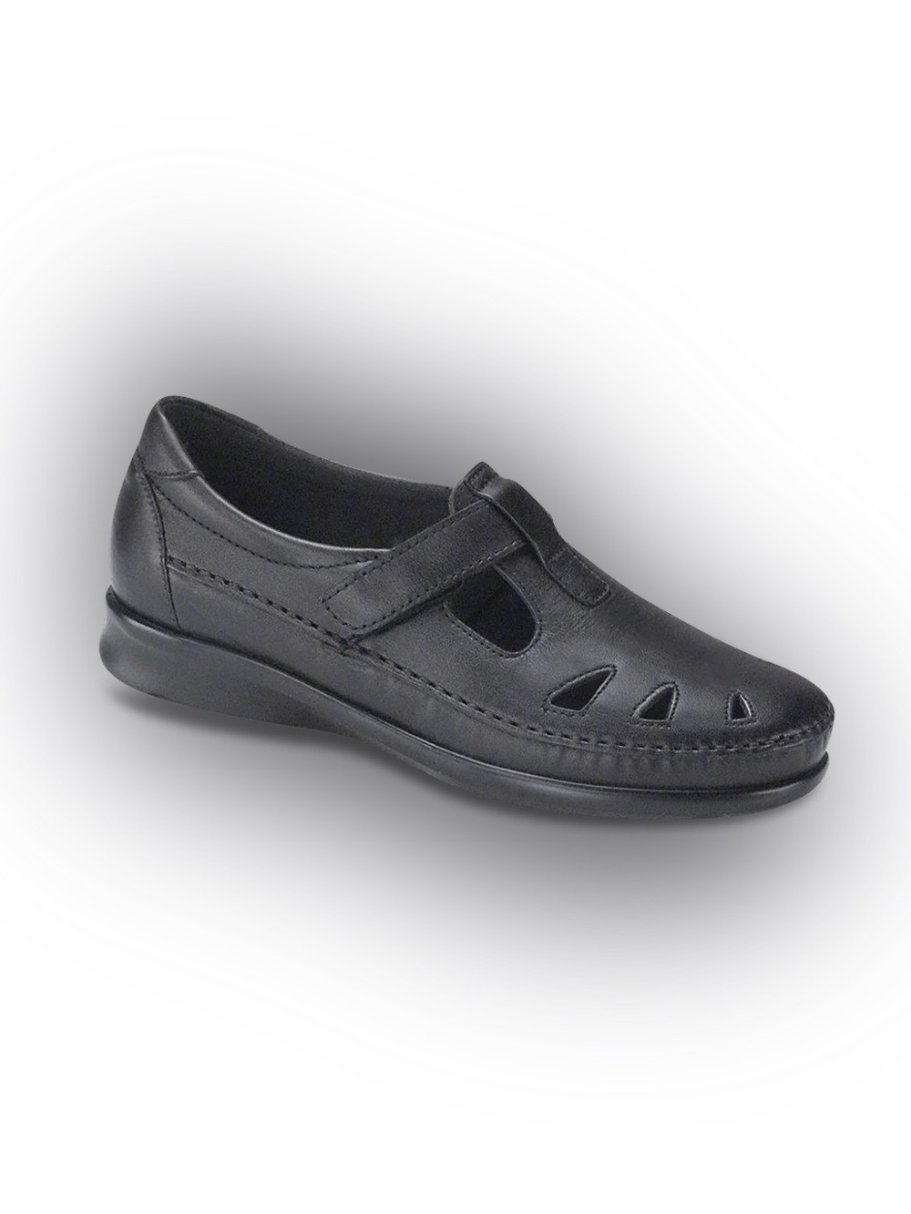 Black Leather Walking Shoe
